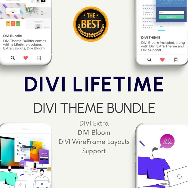 Ultimate Divi Theme Bundle: Divi Builder Lifetime Membership API Key, WordPress Website, Divi Child Templates, Extra Divi Framewire Layouts