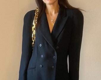 Ellen Tracy 90s Black Double Breasted Blazer