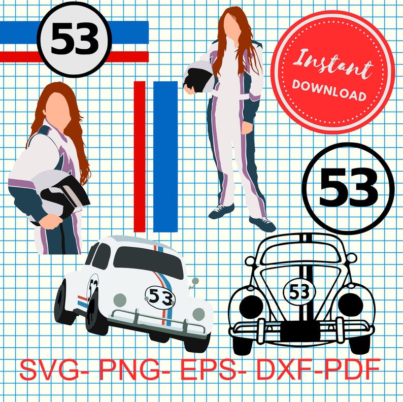 Bundle Herbie 53 Svg Png Classic Racing Cricut - Etsy