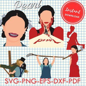 Puede incluir: Una ilustración digital de un diseño gráfico rojo y blanco con la palabra "Pearl" en rojo. El diseño gráfico incluye una mujer con cabello rojo y un vestido rojo, una mujer con cabello castaño y un vestido rojo, un hombre con cabello castaño y una camisa roja, y un hombre con cabello castaño y una camisa roja. El diseño gráfico también incluye un diseño gráfico rojo y blanco con la palabra "Dear" en rojo.