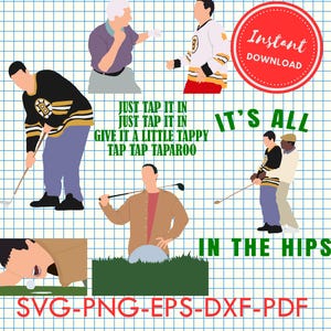 Puede incluir: Una ilustración digital de un jugador de hockey con el texto "Just tap it in, just tap it in, give it a little tappy, tap tap taparoo, it's all in the hips".