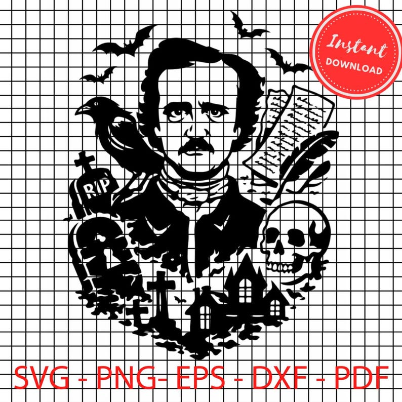 Edgar Allan Poe Svg Png Allan Poe Cut Cricut Cutting - Etsy