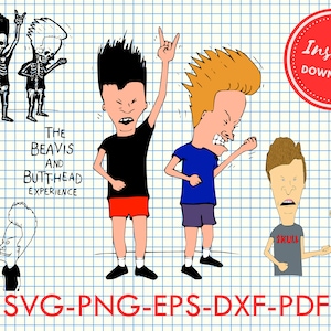 Bundle Beavis and Butthead svg png silhouette cutting files