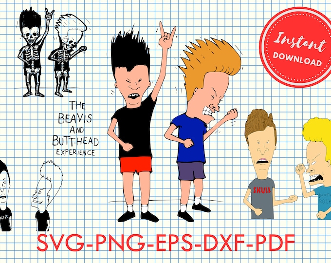 Bundle Beavis and Butthead Svg Png Silhouette Cutting Files - Etsy