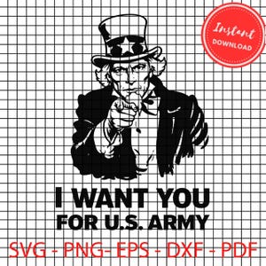 I want you for US army svg png Uncle Sam cricut clipart