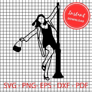 Puede incluir: Silueta en blanco y negro de una persona apoyada en un poste, sosteniendo un bolso. La persona lleva un vestido y tiene el pelo recogido.