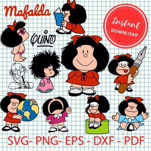 Bundle Mafalda svg png Mafalda cricut silhouette cutting files