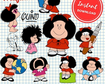 Bundle Mafalda svg png Mafalda cricut silhouette cutting files