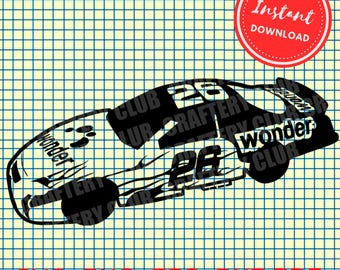 Ricky Bobby auto 26 silhouette Talladega nights svg png cricut