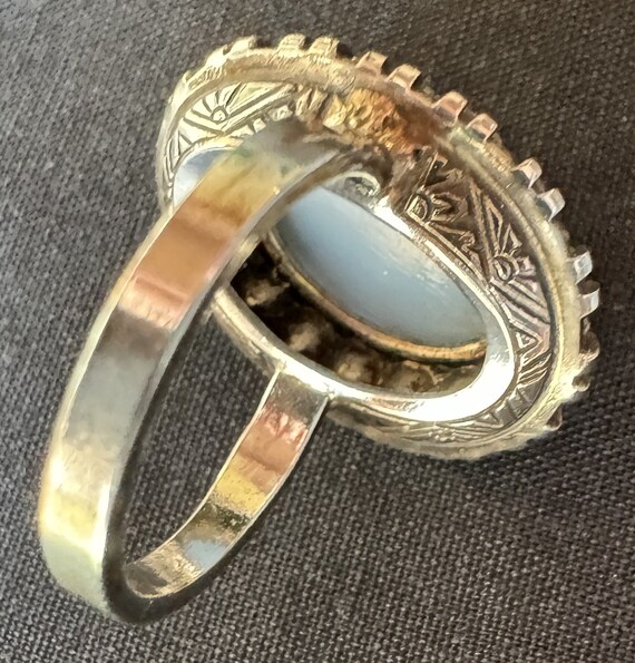 Vintage UNCAS Sterling Moonstone Ring, Moonstone … - image 2