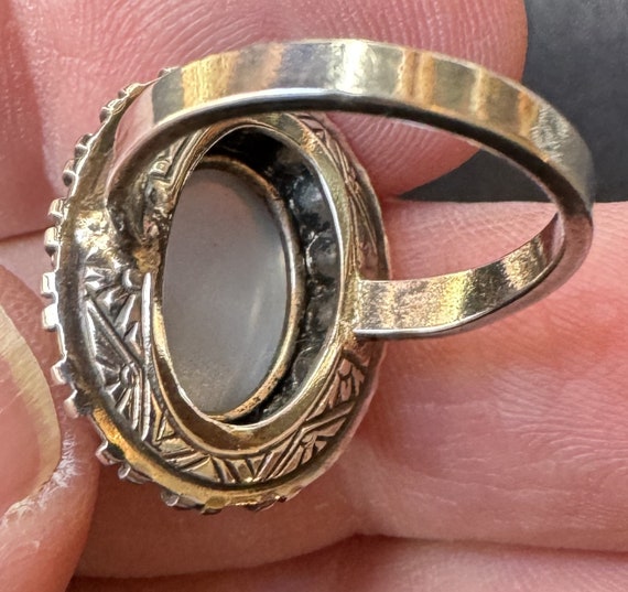 Vintage UNCAS Sterling Moonstone Ring, Moonstone … - image 3