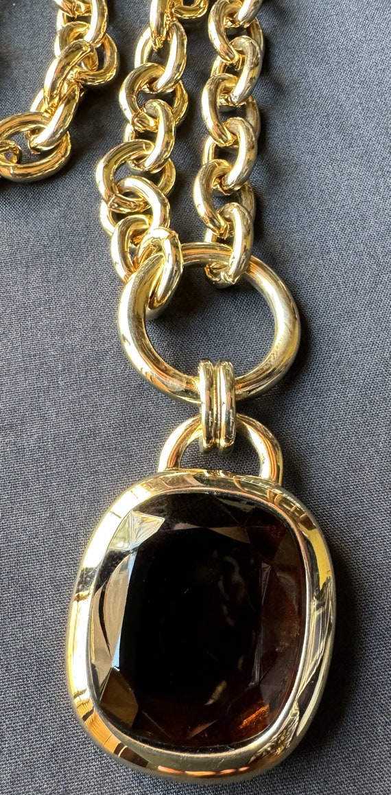 Vintage Joan Rivers Pendant Necklace, 34 inch Heav