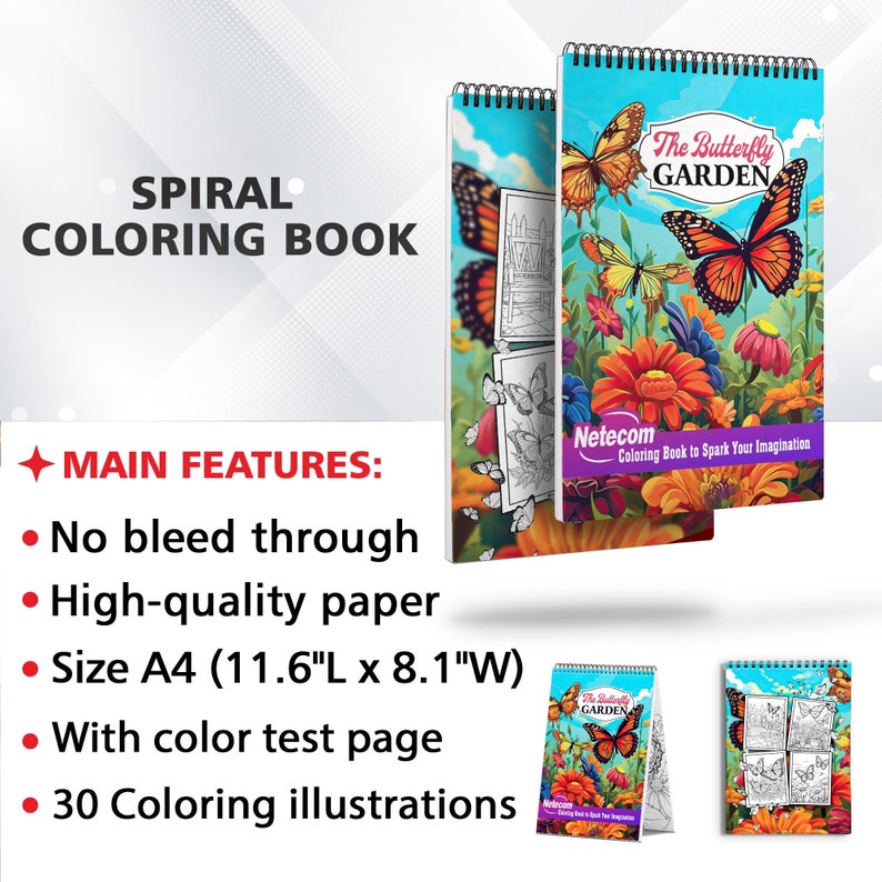 The Butterfly Garden Spiral Bound Coloring Book Unlock Your Artistic