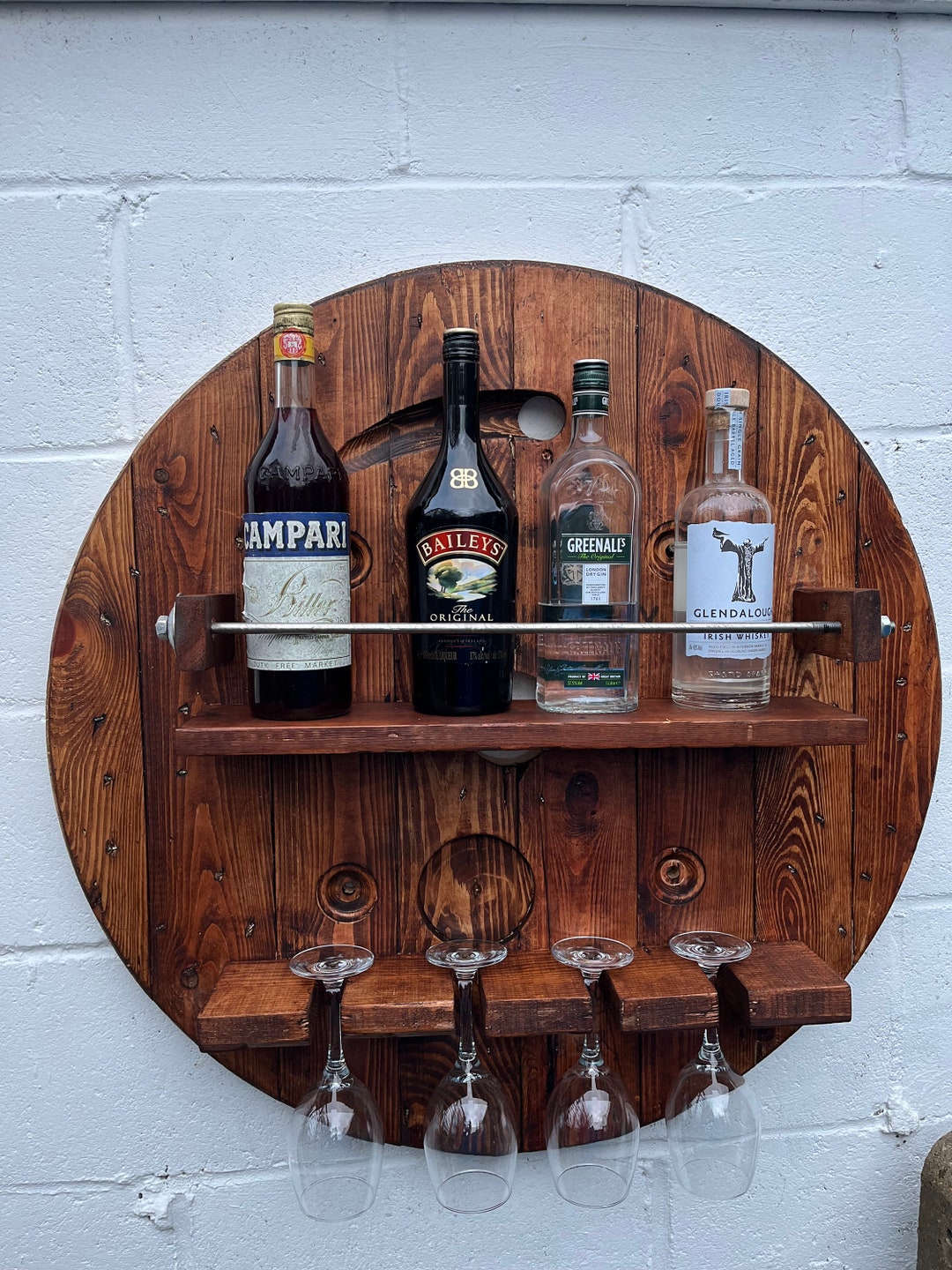 Rustic Industrial Style Bar Unit/ Wine Rack - Etsy