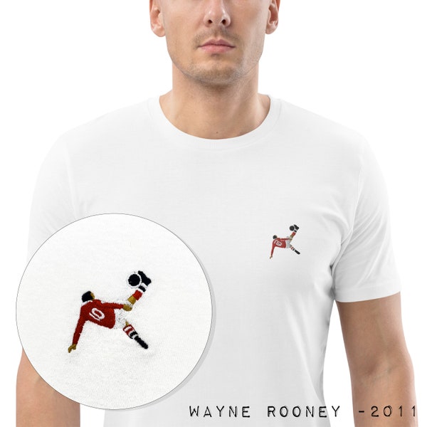 Wayne Rooney Overhead-Kick Embroidered Tee – Manchester United Legend Tee
