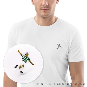 Henrik Larsson Celtic Legend Celebration Tee - Men&#39;s Football Icon Tribute