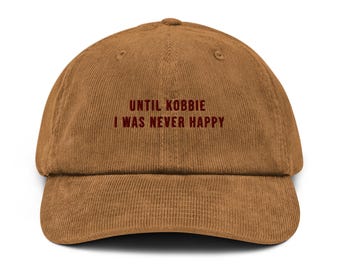 Gorra de pana bordada hasta Kobbie, nunca fui feliz: gorra de aficionado del Manchester United