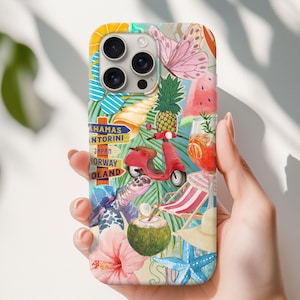 Summer Collage Phone Case – Trendy Cover for iPhone 14, iPhone 15 & Samsung Galaxy – Colorful Smartphone Case with Vacation Vibes