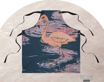 Flamingo Kitchen Apron, Apron (AOP)