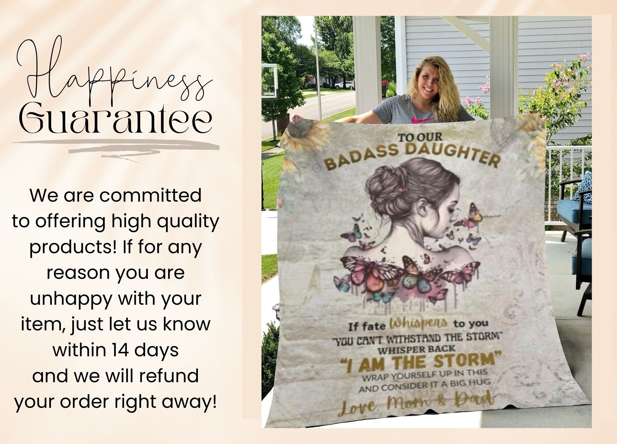To Our Badass Daughter Love Mom & Dad Blanket, Daughter From Mom Dad