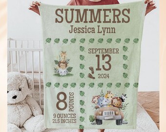 Manta personalizada con nombre de bebé, manta para anuncio de nacimiento, manta con forma de animalito para bebé, regalo para baby shower de niña o niño, manta acogedora de felpa o sherpa