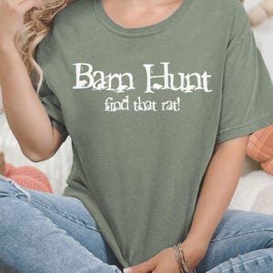 Barn Hunt Dog Sport Comfort Colors® T-shirt, Barn Hunt Find That Rat with Playful Rat Font, Dog Scent Training, Dog Sports Competitor Gift