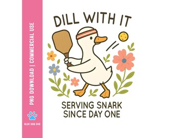 Pickleball Goose PNG: Funny Floral Graphic Tee Design (Digital Download)
