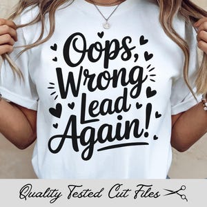 Grappig paardrijden SVG, PNG: &quot;Opps Wrong Lead Again&quot; paardensportontwerp (digitale download)
