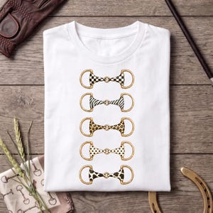 Patterned Snaffle Bit PNG, Western Horse Sublimation Design, Watercolor Style Equestrian Graphic (Digital Download)