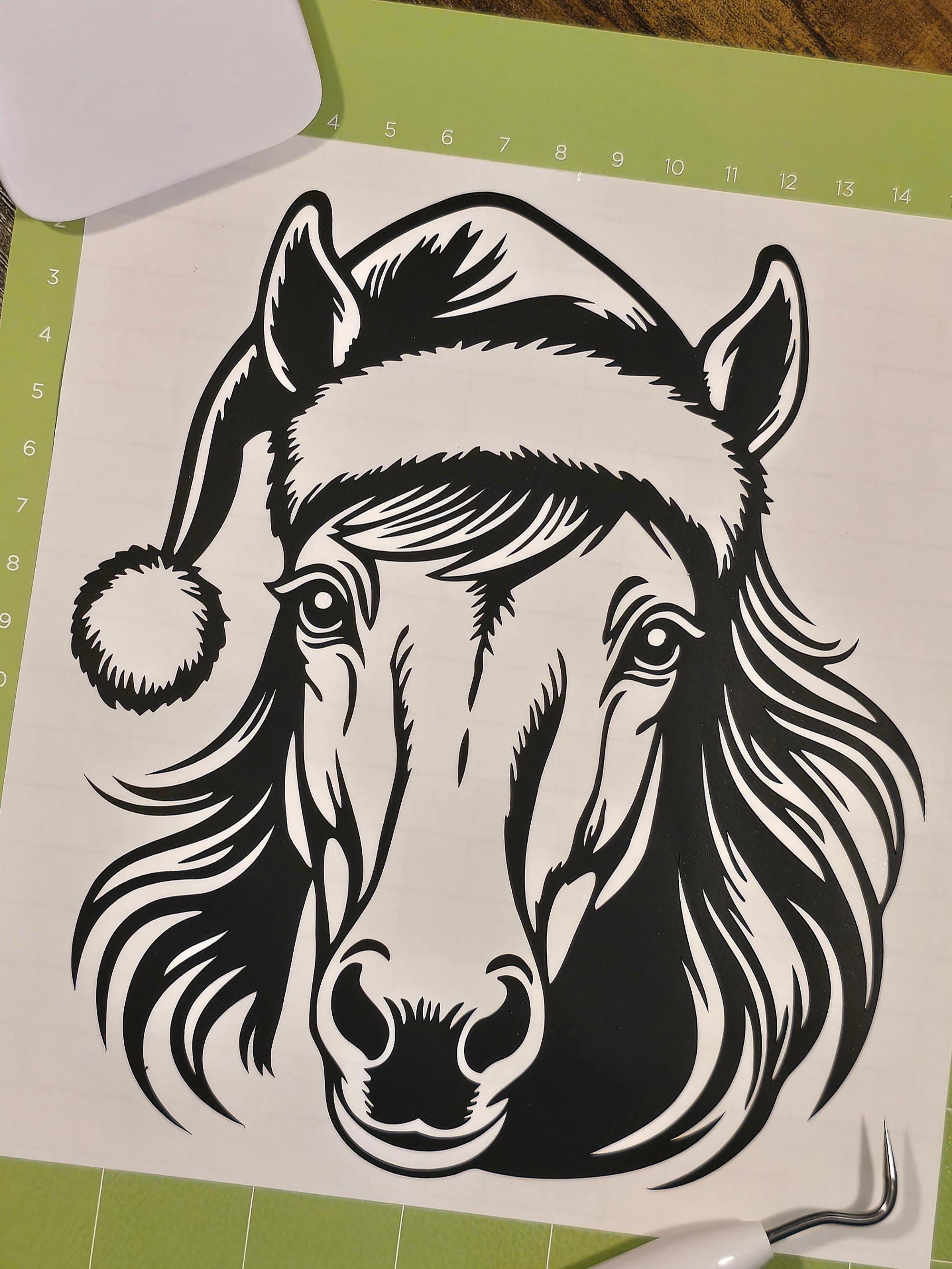 Christmas Horse Santa Hat SVG, JPG, PNG: Cricut, Laser Engraving ...
