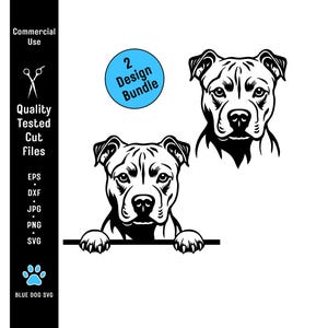 Pitbull Peeking Svg, Eps, Dxf, Png och Jpg Bundle: Cricut Ready (digital nedladdning)