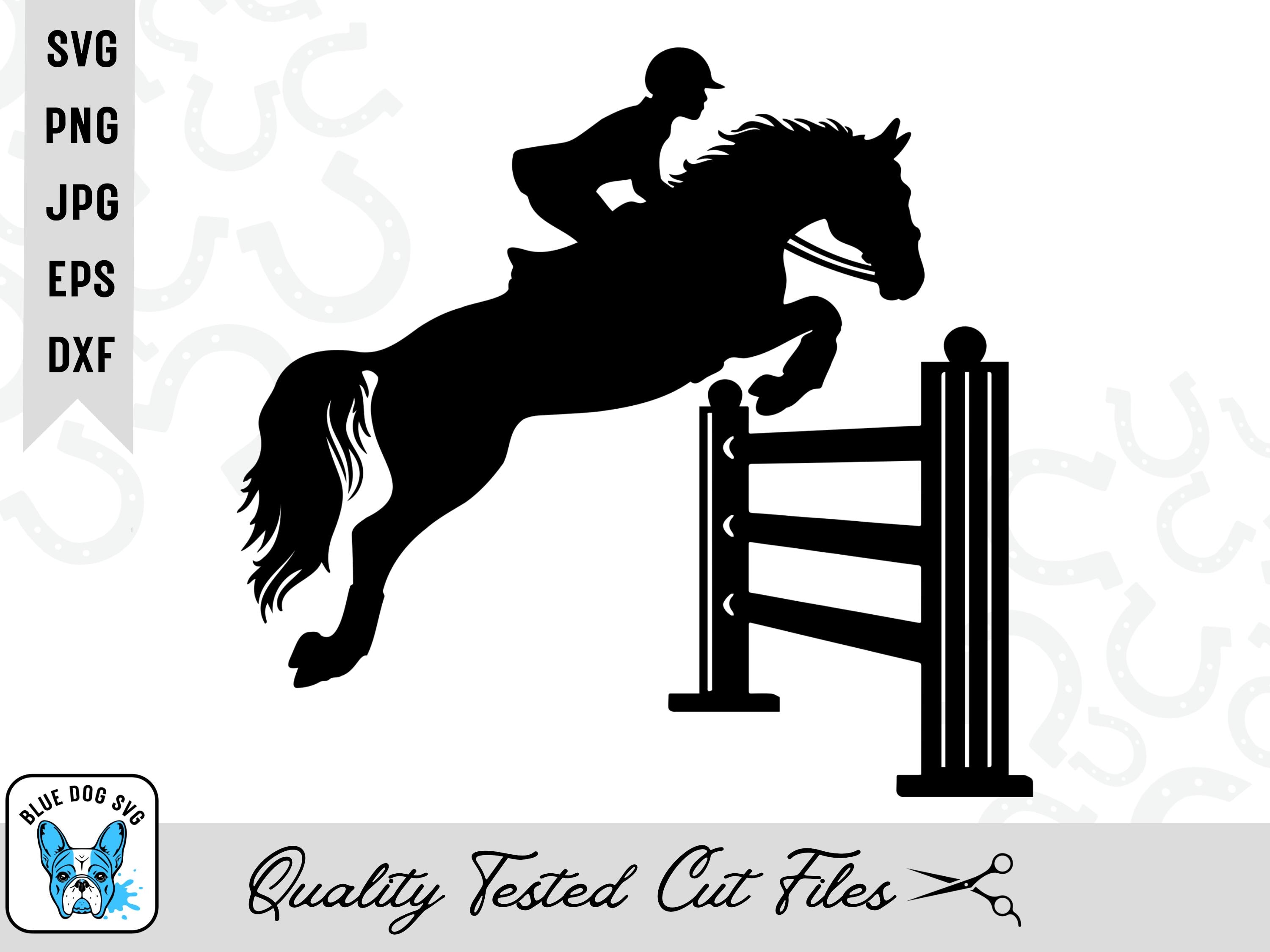 Horse Jumping Fence Svg, Jpg, Png, Eps, Dxf : Equestrian Silhouette for Cricut (Digital Download)