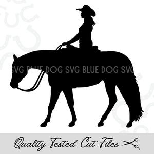 Cheval de plaisance western Svg, Svg équestre, silhouette de cheval, cheval western Svg, Jpg, Png, Eps, Dxf, pour la découpe Cricut et la gravure au laser.