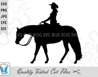 Western Pleasure Horse & Rider Silhouette Svg, Jpg, Png, Eps, Dxf, For Cricut Cutting, Sublimation and Laser Engraving. (Digital Download)