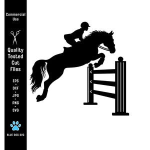 馬の障害飛越SVG、乗馬SVG馬と騎手、馬のシルエット、ショー・ジャンパーSVG、ハンターホースjpg、png、eps、dxfデジタルダウンロード
