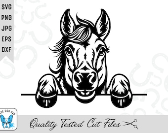 Horse Peeking SVG: Pony Clip Art for Cricut, Laser Engraving (Digital Download)