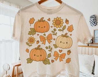 Cute Pumpkin Png, Pumpkin Bow Png, Autumn Png, Fall Coquette Png, Retro Pumpkin Clip Art, Sublimation Fall Lover Trendy Graphic Tee Design