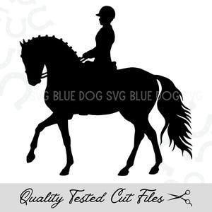 Dressage cheval Svg, Svg équestre, cheval Silhouette Svg, Jpg, Png, Eps, téléchargement numérique Dxf. Fichiers pour la découpe Cricut et la gravure au laser.