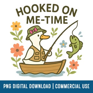 Oie de pêche PNG, idiot d'oie Png, floral d'oie Png, Png de pêche drôle, amateur de pêche Clip Art design de t-shirt graphique à la mode pour la sublimation