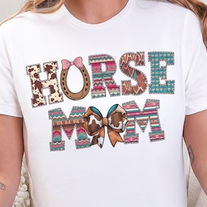 Horse Mom PNG: Western Cowhide Design (Digital Download for Sublimation)