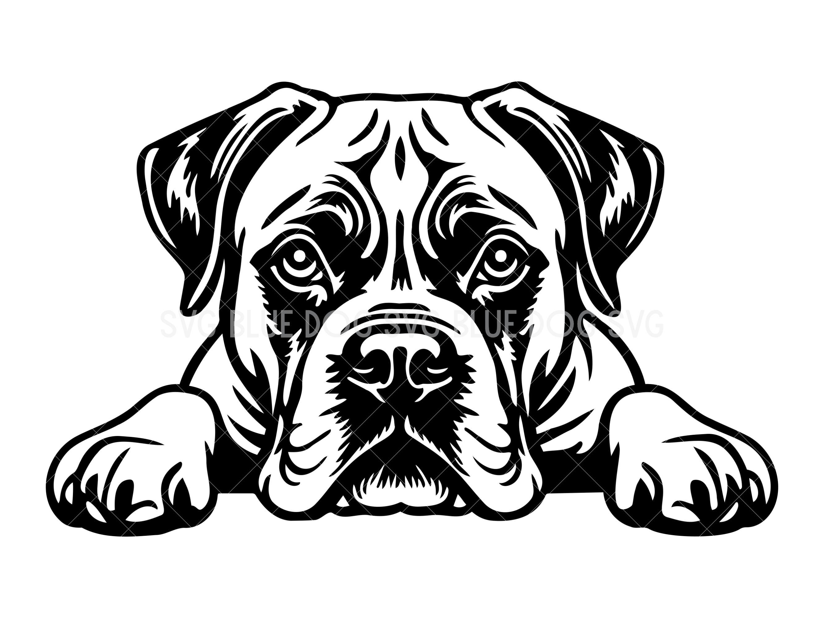 Simple Boxer Dxf Boxer Peeking Svg, Eps, Dxf, Png, and Jpg Digital Download, Boxer Dog ...
