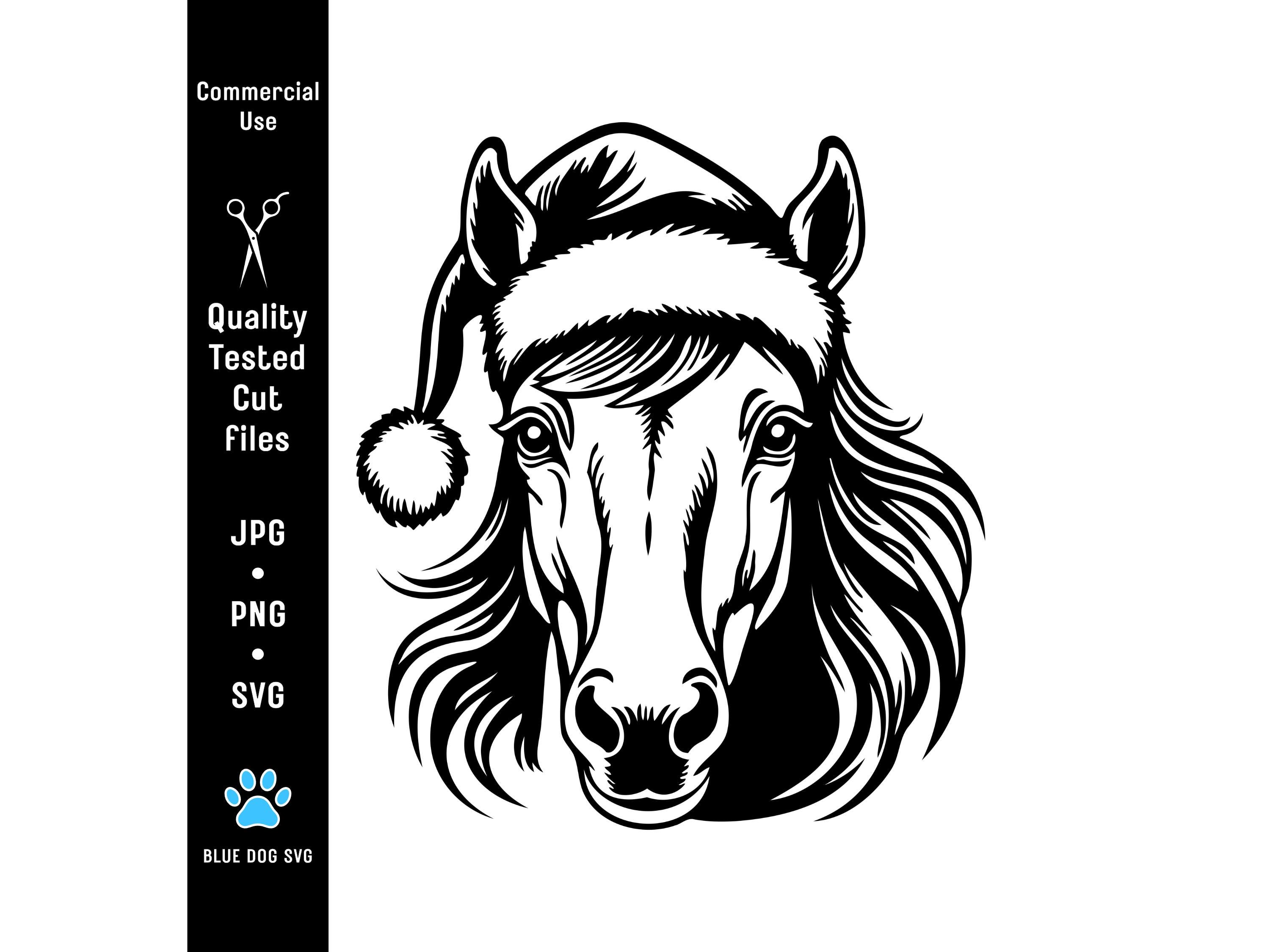 Christmas Horse Santa Hat SVG, JPG, PNG: Cricut, Laser Engraving ...