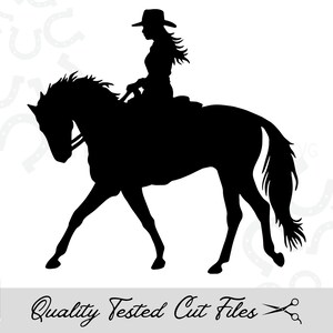 Cow-girl Svg, Svg western cheval, Svg équestre, Jpg, Png, Eps, téléchargement numérique Dxf. Silhouette Svg, pour découpe Cricut et gravure laser.
