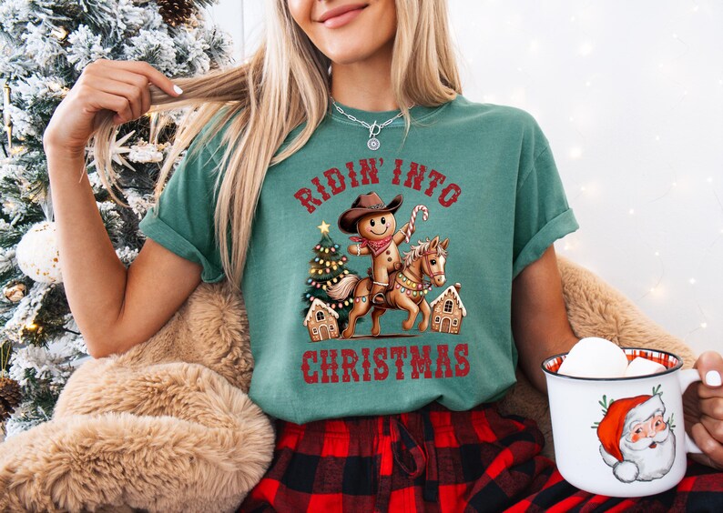 Lebkuchen-Cowboy-Weihnachts-PNG: Western-Feiertags-Sublimation (Digitaler Download) Bild 5