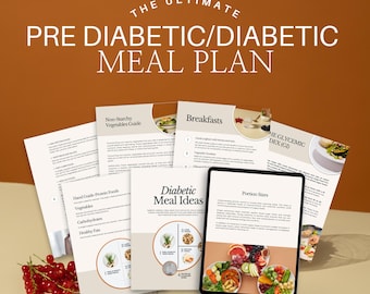 Diabetic Meal Plan, Diabetic Food Chart, Pre diabetic food list, Diabetes food list, Pre Diabetes Diet PDF and Canva Template