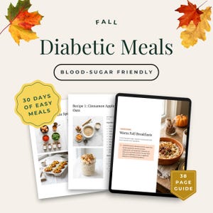 30 Day Fall Diabetes Meal Plan PDF | Diabetic Meal Plan & Recipes | Blood Sugar Friendly Meals | Prediabetes Food Guide