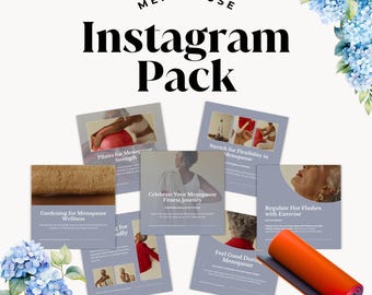 Menopause Instagram Post Bundle 23 Posts | BONUS eBook | Canva Guide | Editable Templates for Wellness Coaches & Content Creators