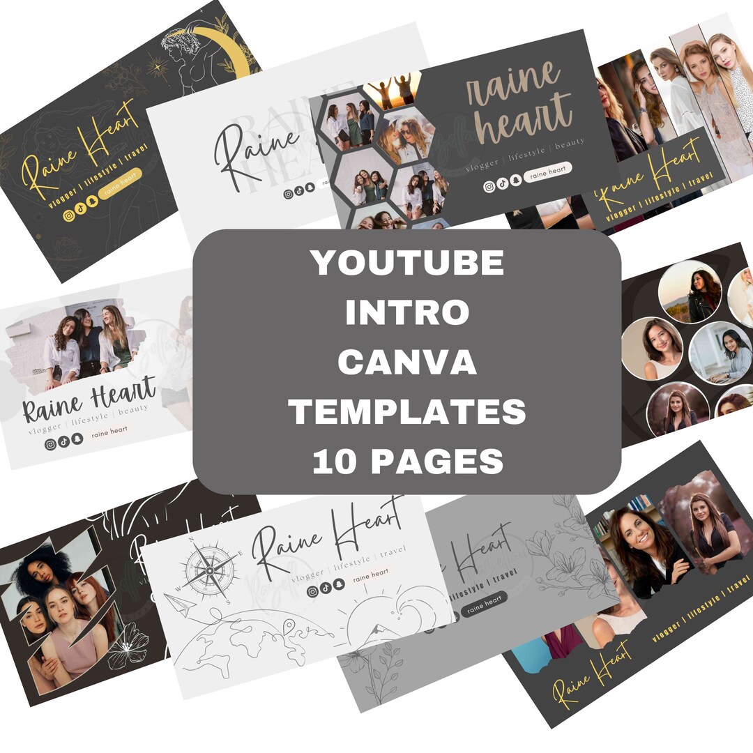 Youtube Intro Canva Template Elevate Your Channel's Etsy