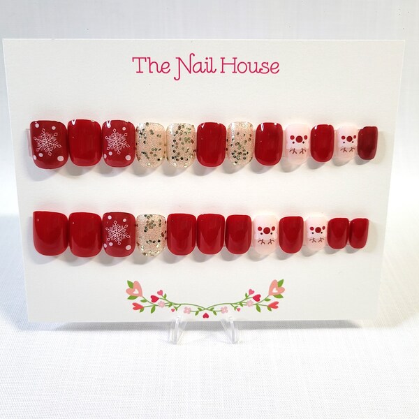 Christmas Press on Nails - Etsy