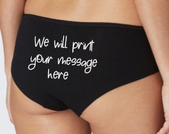 Any Text Here Knickers, Your Message Here Pants Boy Shorts, Personalised Underwear